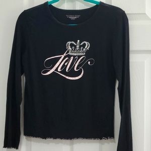 EUC VICTORIA SECRET CROWN LOVE LONG SLEEVE WOMEN'S SLEEP SHIRT MEDIUM